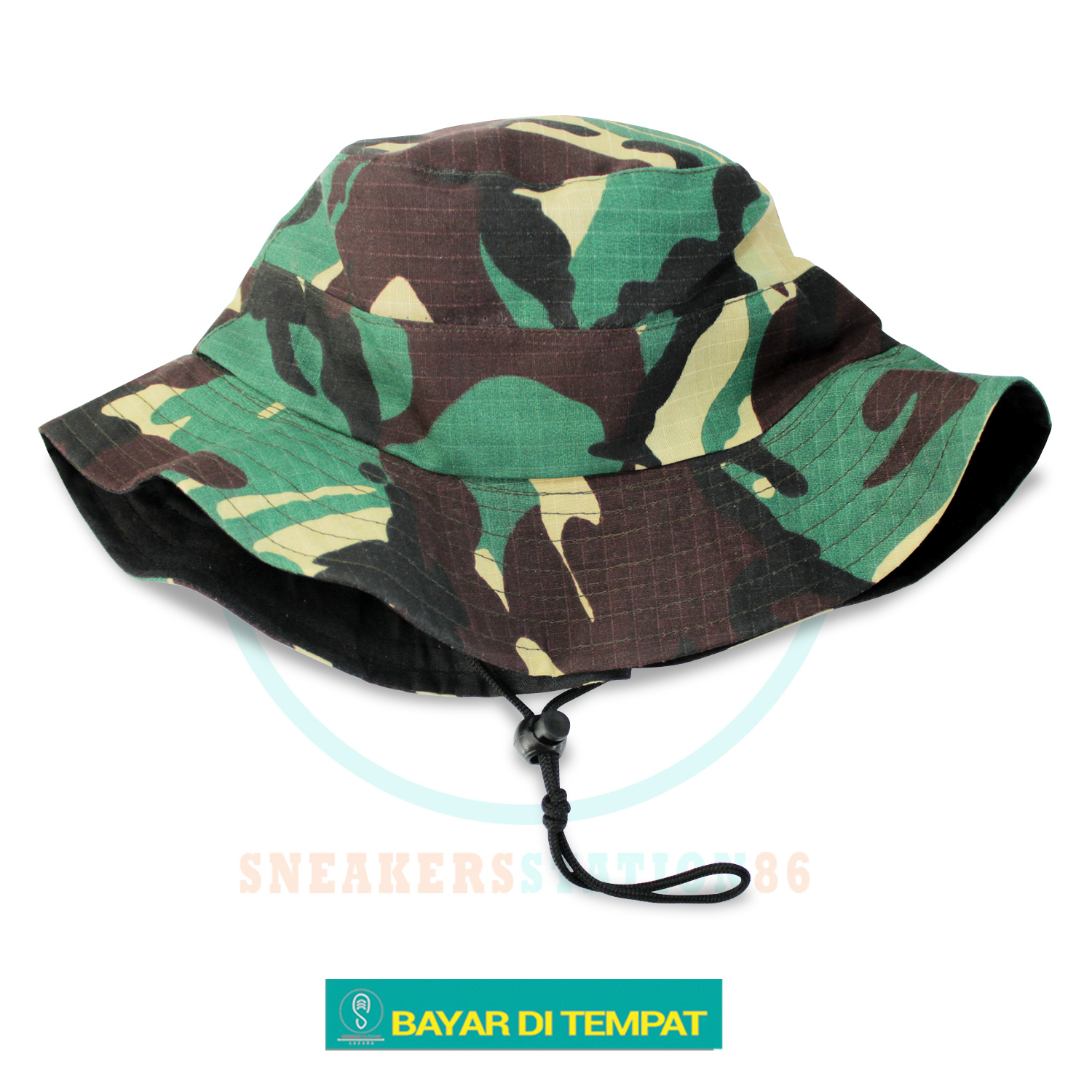Topi Bucket LORENG DUA WARNA Bucket Hat 