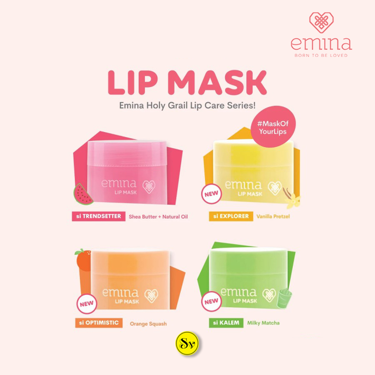 Emina Lip Mask (Original Shea Butter/ Milky Matcha/ Orange Squash