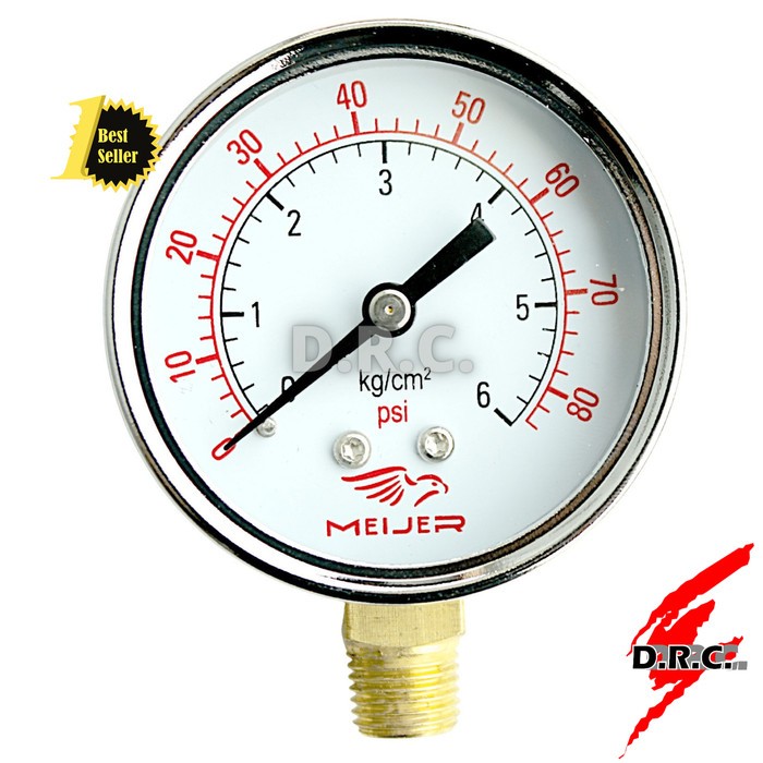 Manometer 6 Bar MEIJER Pressure Gauge Ukuran Angin Kompresor 6bar