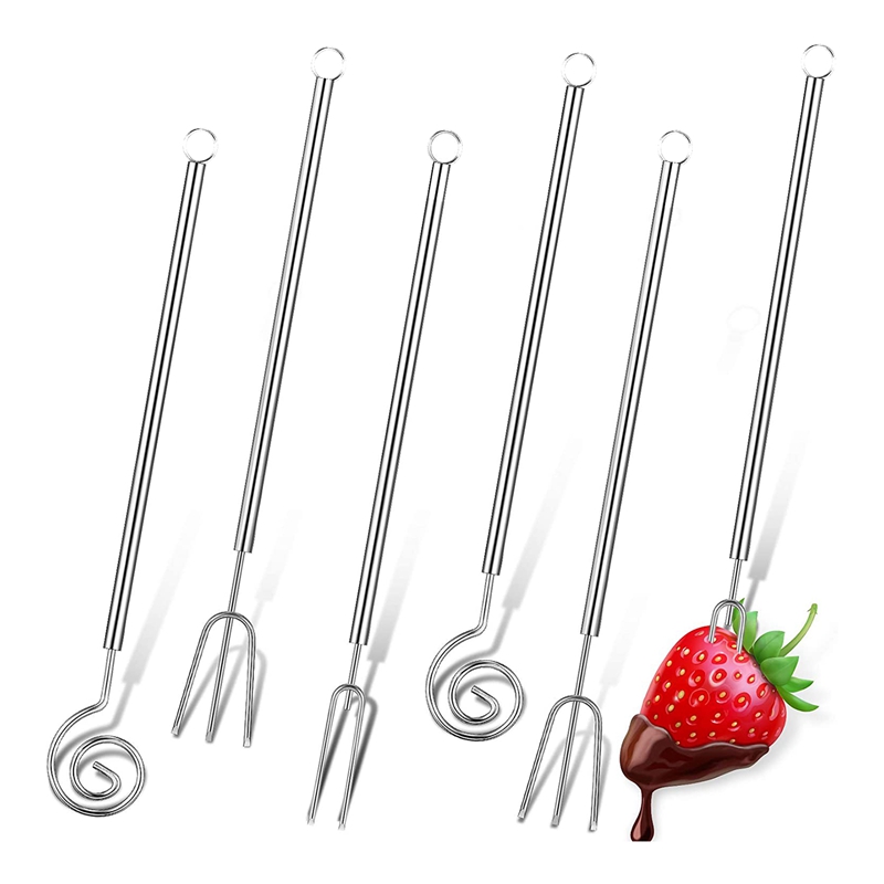 Amosfun 6pcs Stainless Steel Forks Chocolate Dipping Fork Baking Fork - View #3