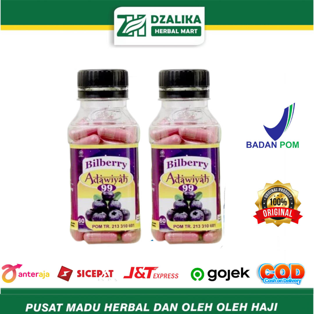Bilberry Kapsul Mata Adawiyah 99 // BPOM isi 60 kapsul Obat mata rabun