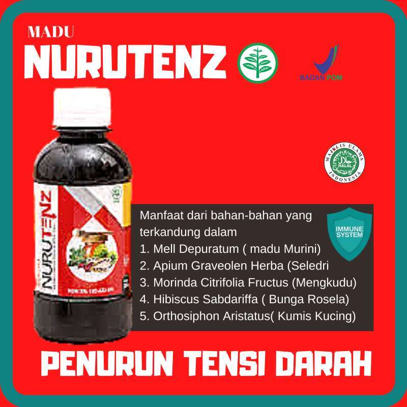 Madu Nurutenz Obat Herbal Penurun Tekanan Darah Tinggi Hipertensi Herbal Jantung Madu Nurutens Lazada Indonesia