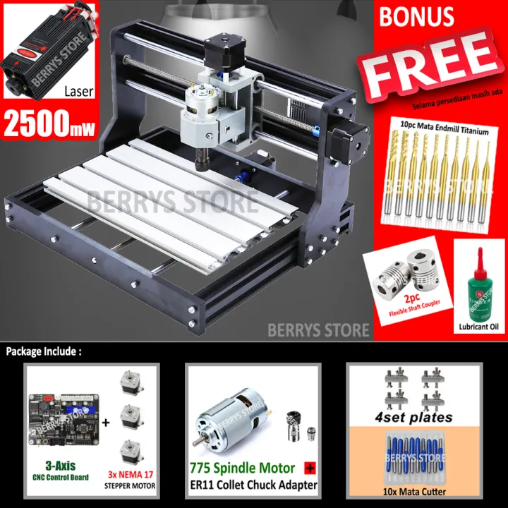 2 In 1 Mesin Cnc Laser 2500mw 2 5watt Router Cutting Grafir Kayu Akrilik Lazada Indonesia