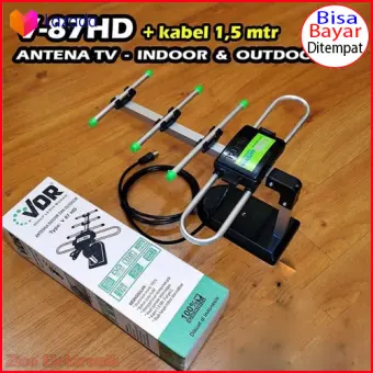 Antena Tv Dalam Indoor Vhf Uhf Jernih Tangkap Signal Anti Petir Cara Pasang Mudah Dan Murah Shopee Indonesia