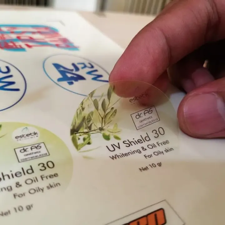 print sticker transparan