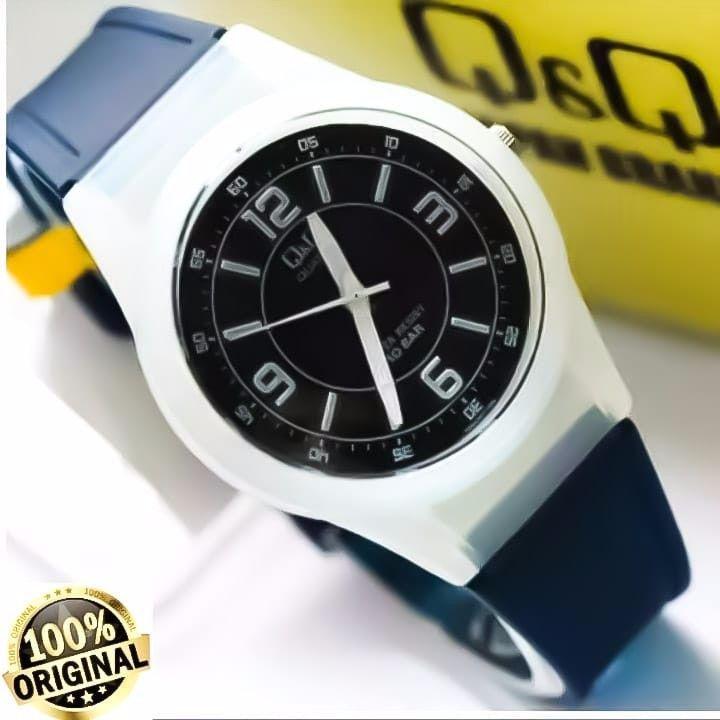 Q&Q Watch ORY Jam Tangan Unisex Anti Air Free ( Box Ekslusive QQ) - Hitam - Karet Terbaru