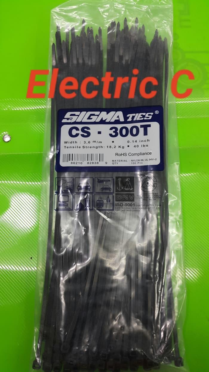 TERLARIS Kabel Ties / Kabel Tis / Cable Tie CS 300 T Hitam 30 cm SIGMA - FSxtzEDd