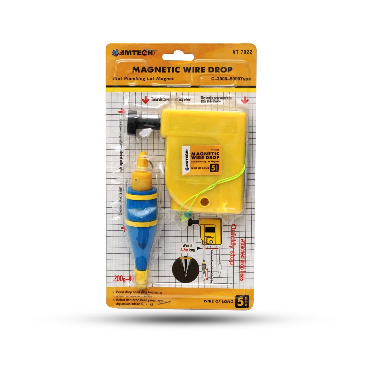 Amtec Alat Plumbing / lot Benang / Wire Drop 6M Alat