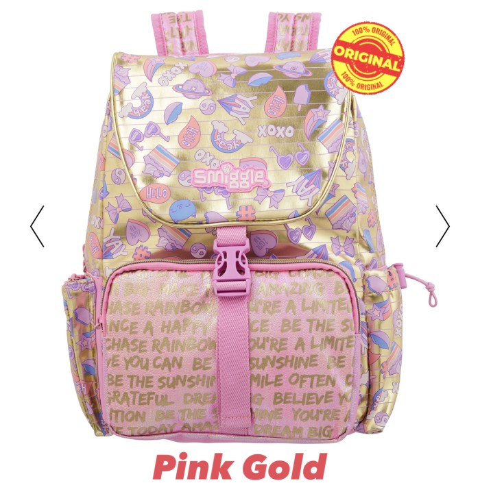 smiggle gold backpack