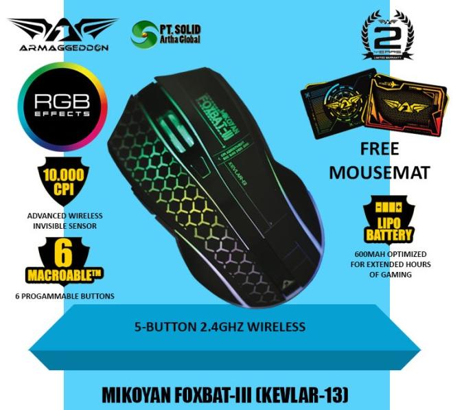 Armaggeddon Foxbat Iii Wireless Gaming Mouse Garansi Resmi 2 Tahun