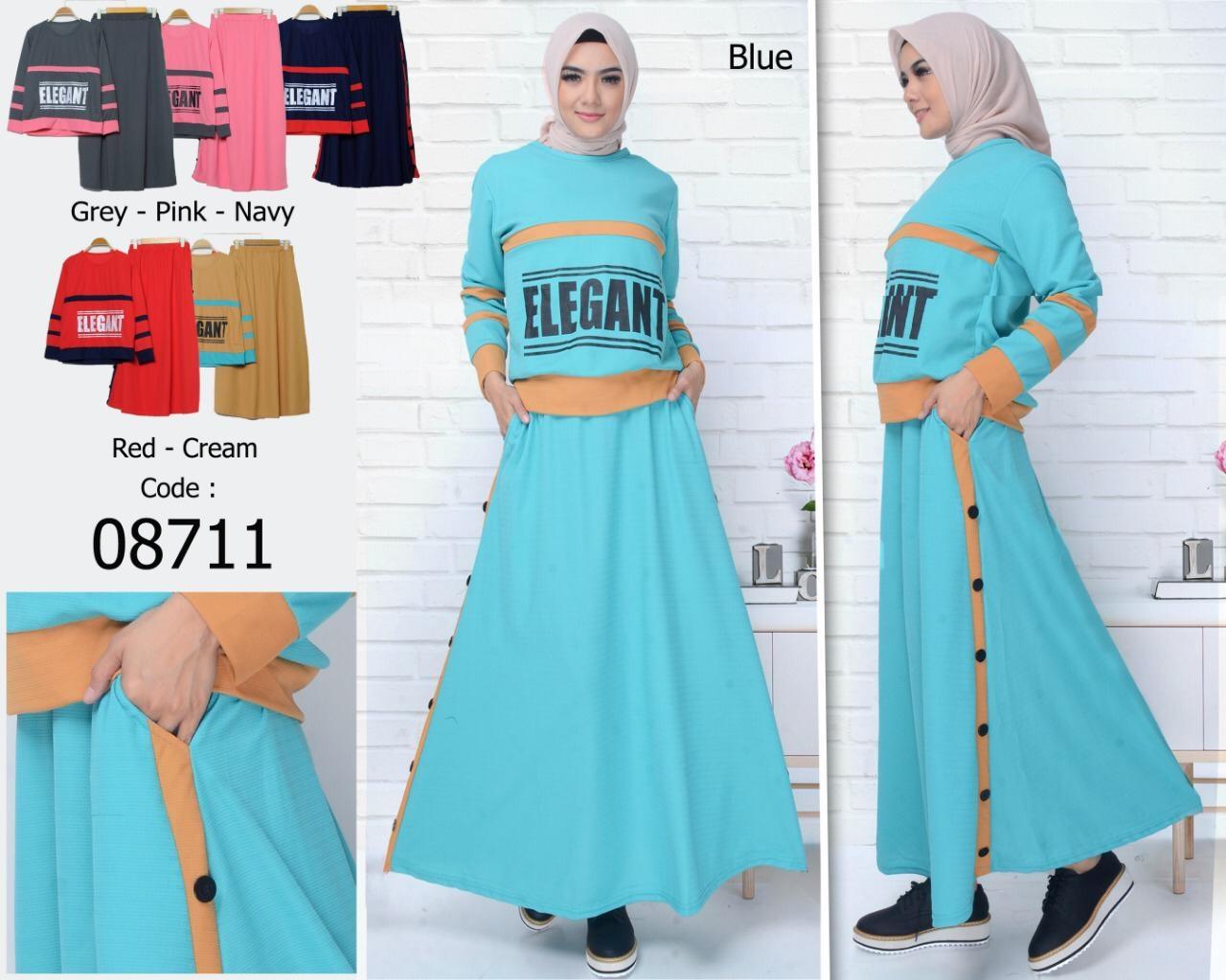 STELAN GAMIS ST08711 / set wanita / baju muslim / atasan muslimah / rok wanita / atasan wanita / kemeja / tunik / dress / jumpsuit