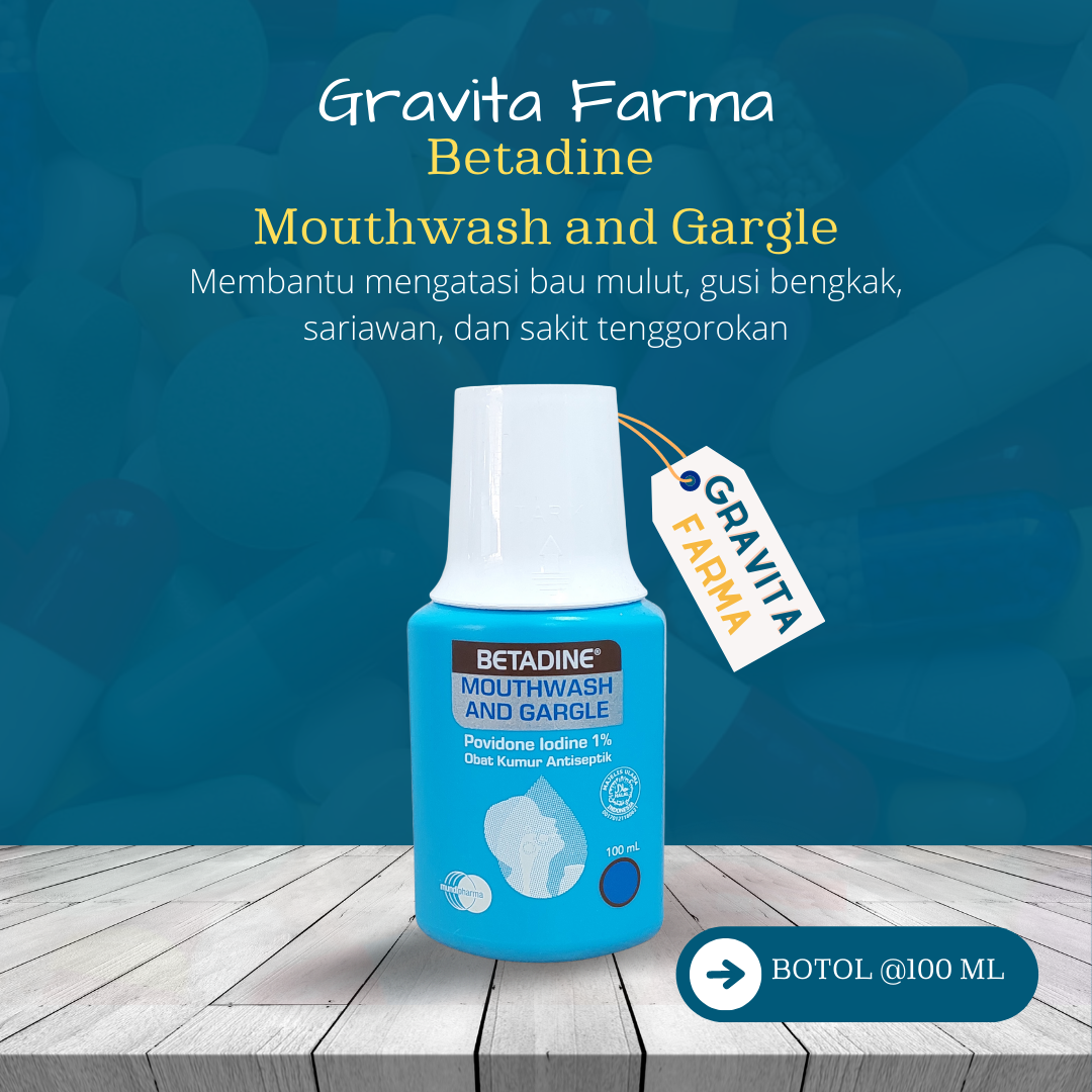 Betadine Mouthwash and Gargle 100 mL Betadine Kumur Obat Antiseptik