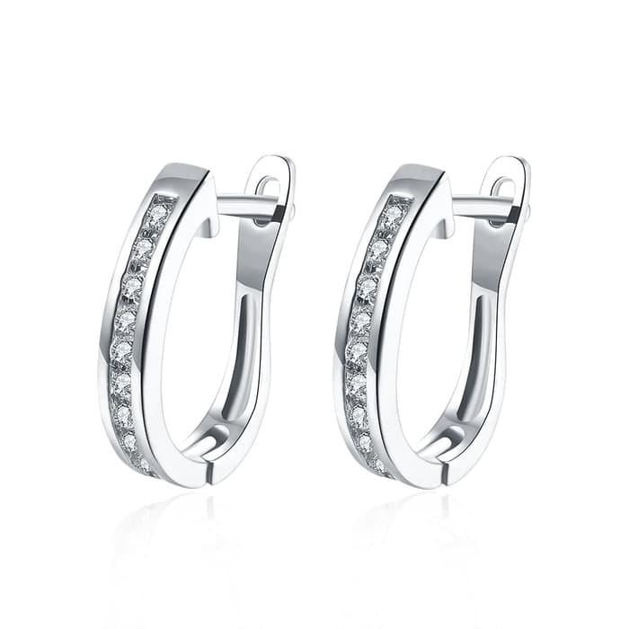 Tiaria AKE152-B White Gold Aksesoris Perhiasan Anting Lapis Emas Putih