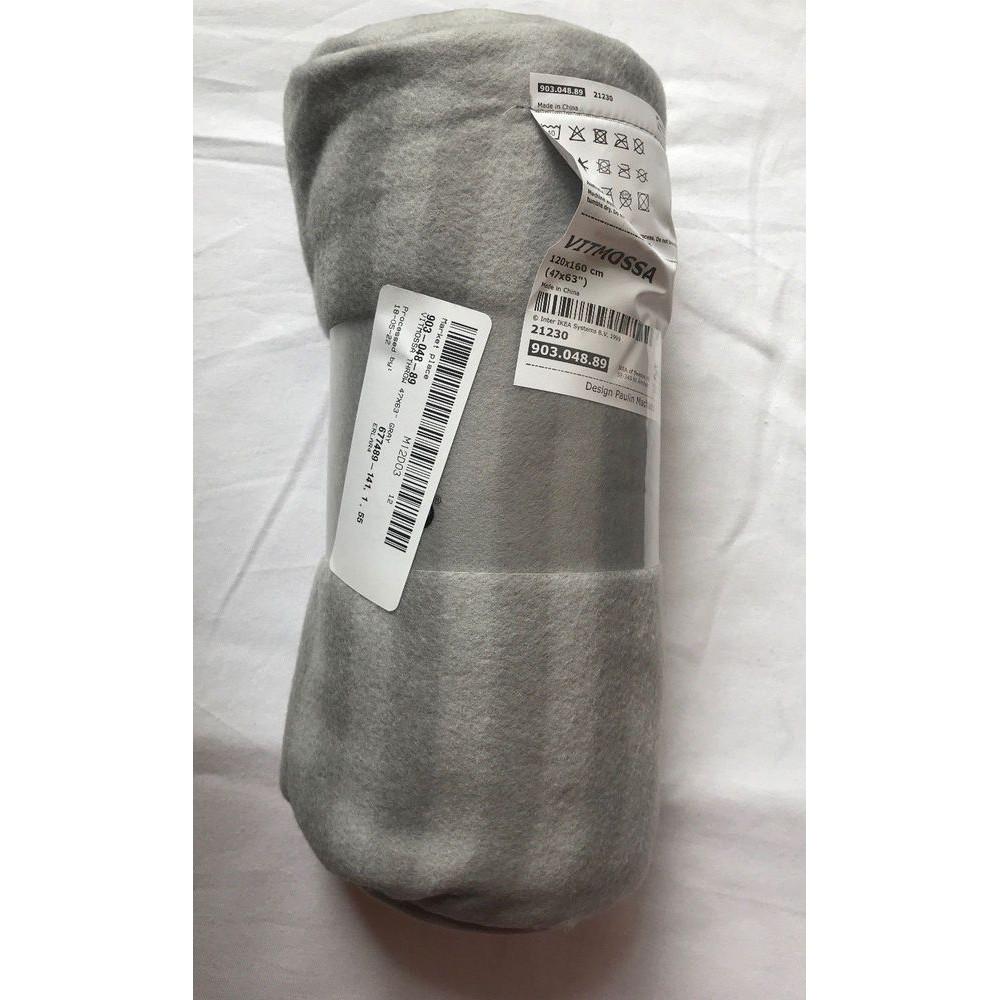 IKEA VITMOSSA Selimut Lembut Kain Bulu, abu-abu, 160x120cm, Baby Blanket / Selimut Bayi / Fleece