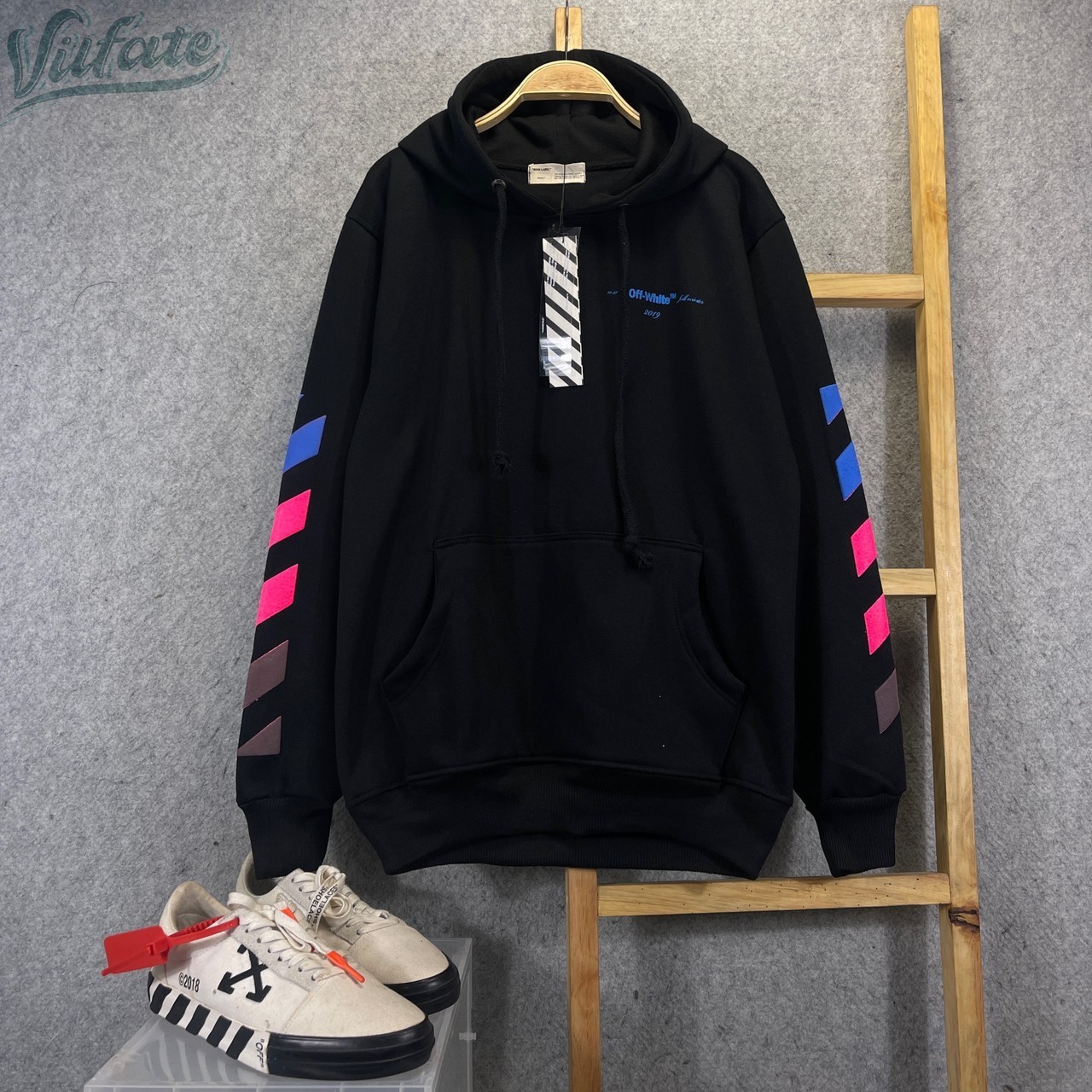 Sweater Hoodie OFF White Gradient Fulltag Lebel Premium Kaos - Main Image