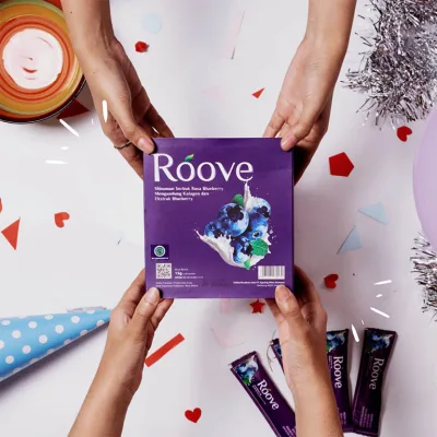Roove Collagen Beauty Drink 1Box Free 5sachet Exp Juni 2023 / Roove Collagen Beauty Drink isi 25 Sachet / Roove Collagen Blueberry Original / Roove Collagen Blueberry