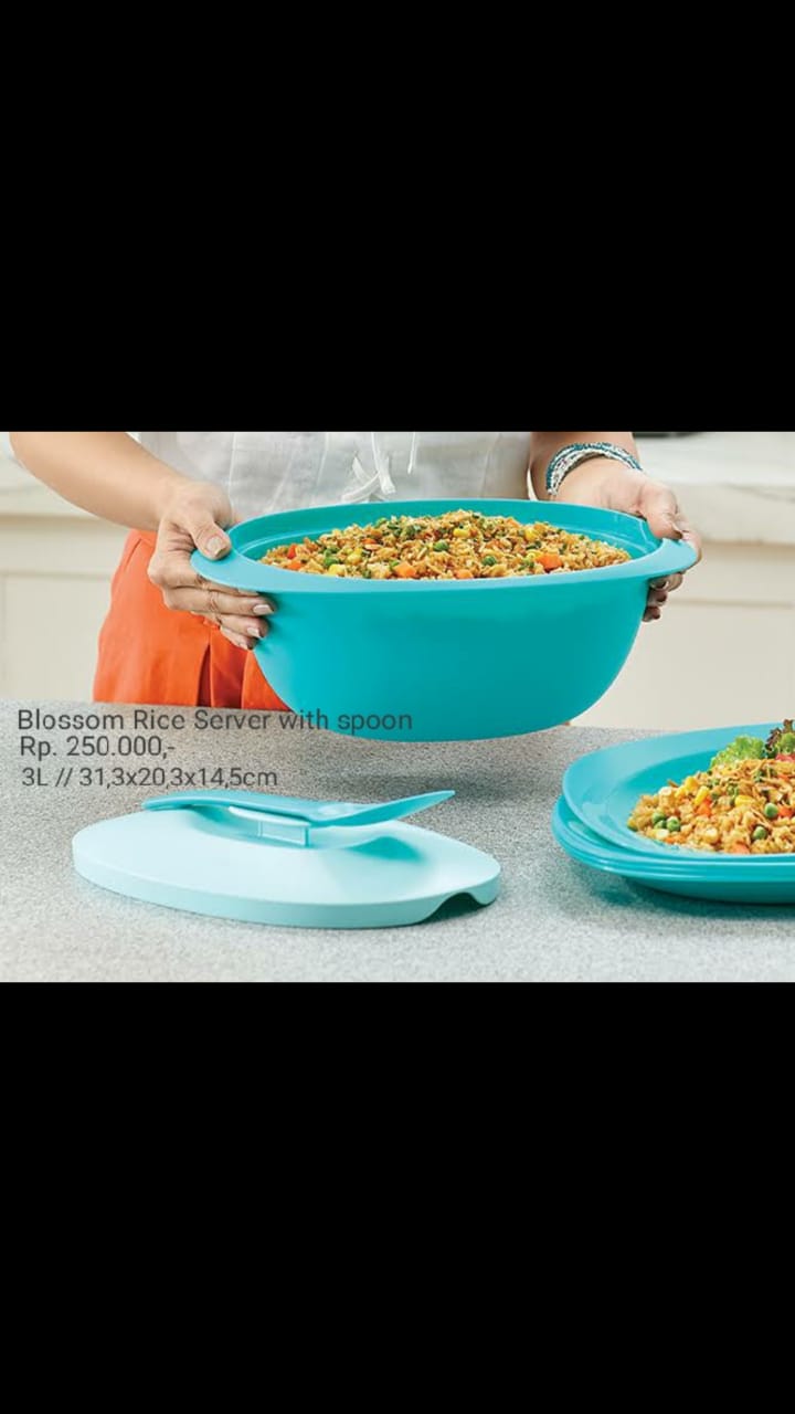 Tupperware ori blossom rice server besar Uk3L+centong Lazada Indonesia