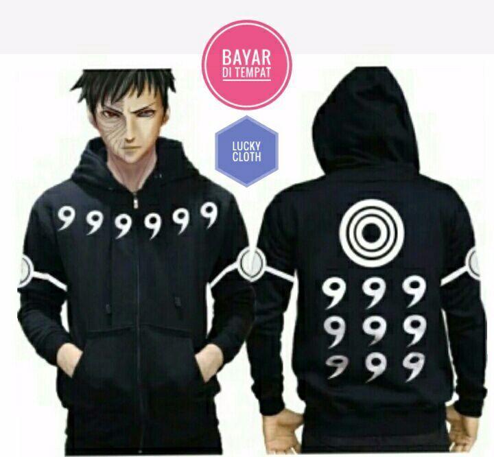 Jaket Hoodie Zipper Naruto Rikudo Sennin Best Seller Black