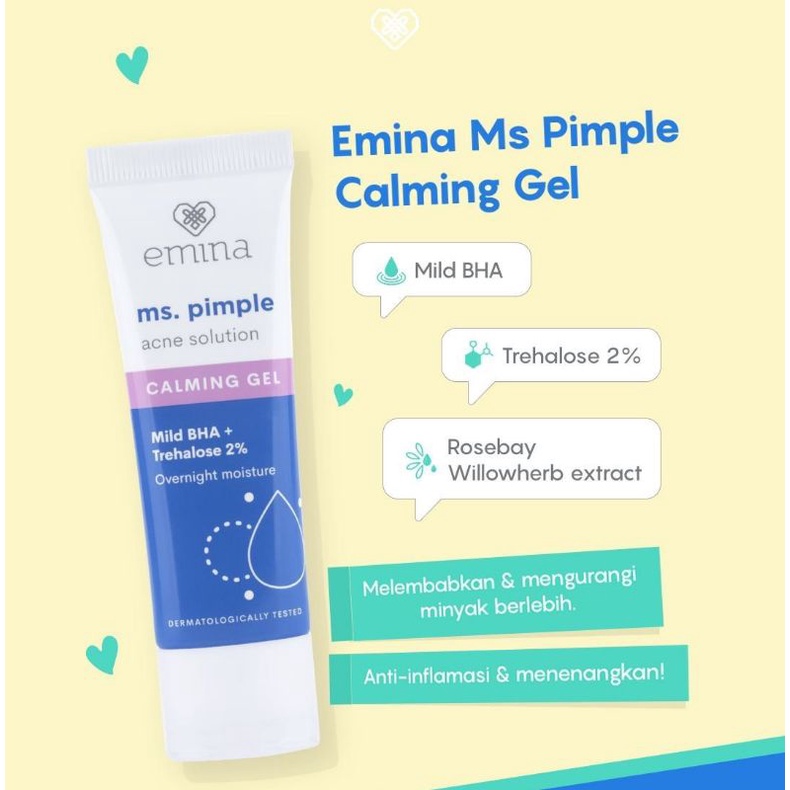 EMINA New! Ms. Pimple Acne Solution Calming Gel, 20 ml - Moisturizer ...