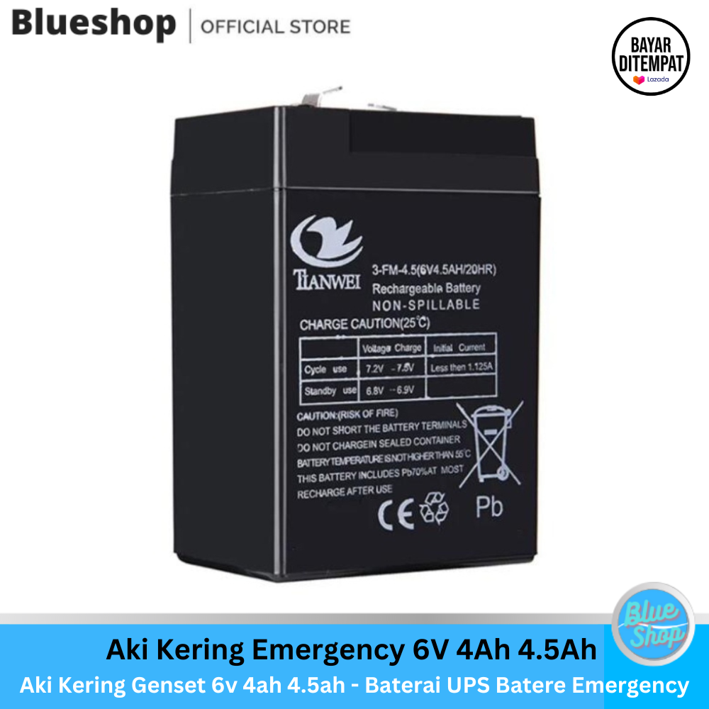 Aki Kering Emergency 6V 4Ah 4.5Ah Aki Kering Genset 6v 4ah 4.5ah - aki