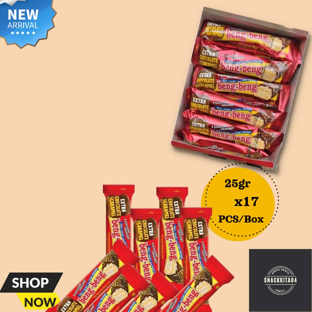 [BOX] Beng-Beng Chocolate Caramel Crispy Wafer- Bengbeng Coklat Wafer ...