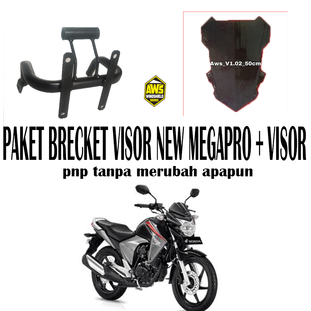 AKET Bracket Pangkon Visor Windshield AWS V10250cm Honda New Megapro Lazada Indonesia