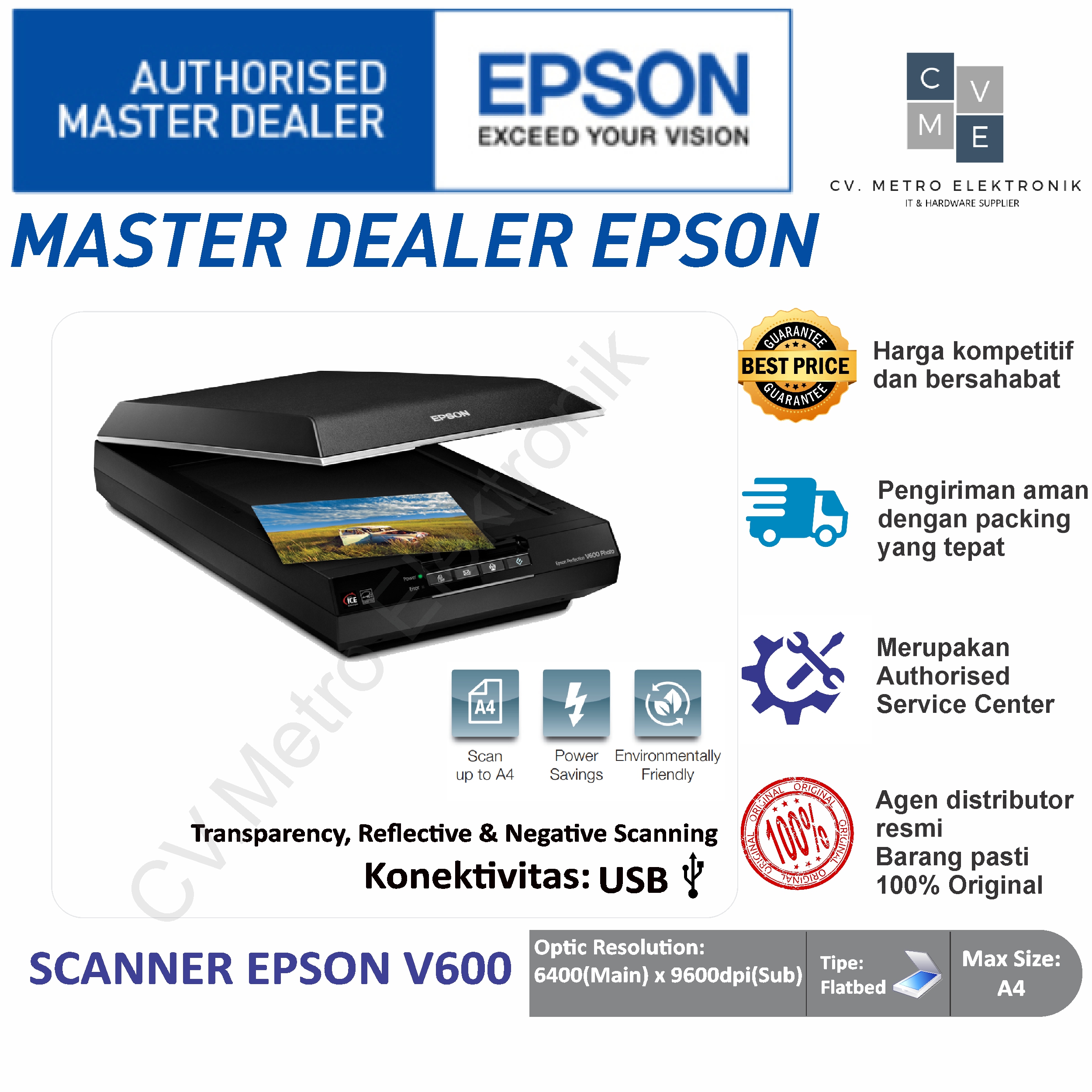Scanner Epson V600 V-600 V 600 negatif 