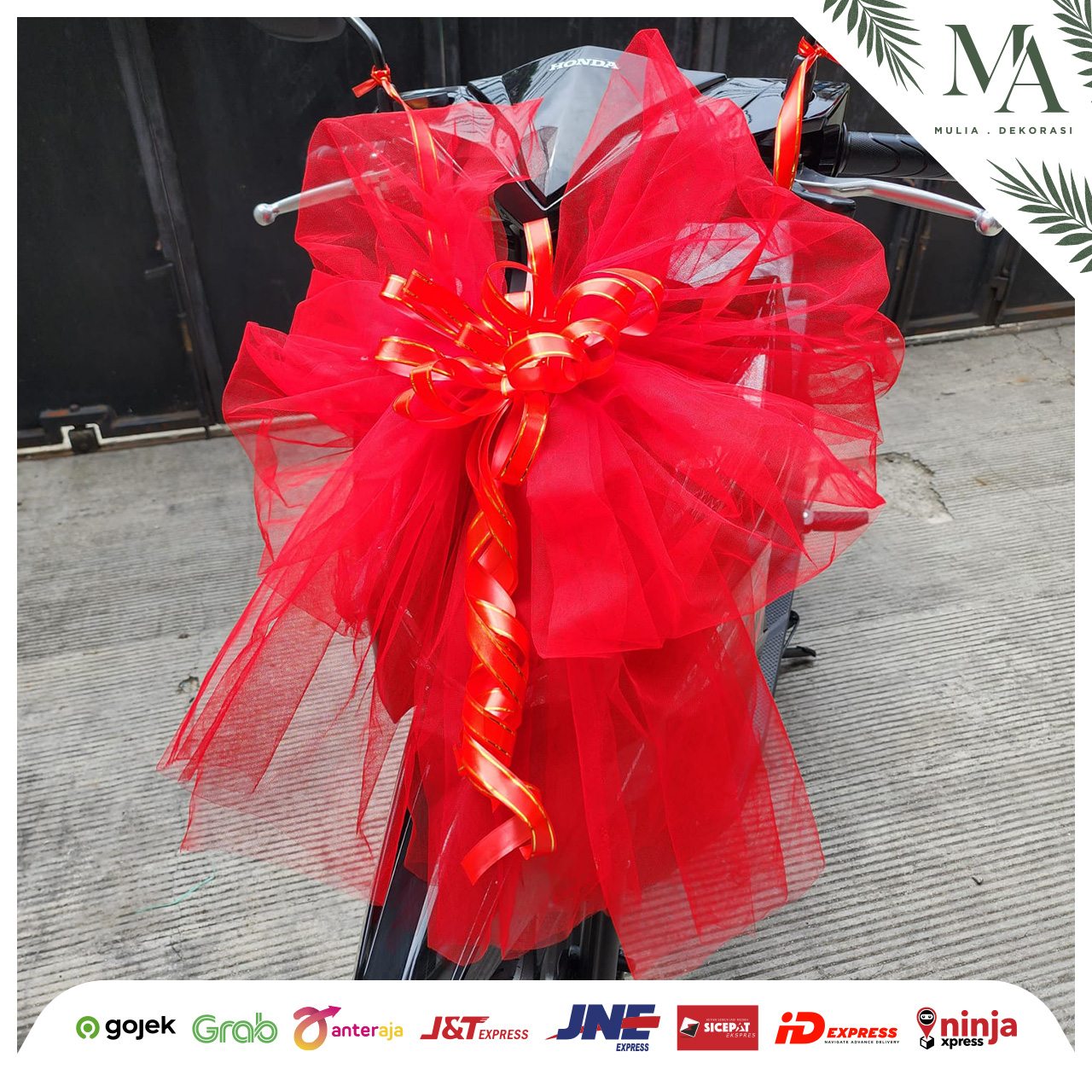 Dekorasi Hadiah Motor Doorprize Simbolis Lambang Kunci Tile Pita Jepang