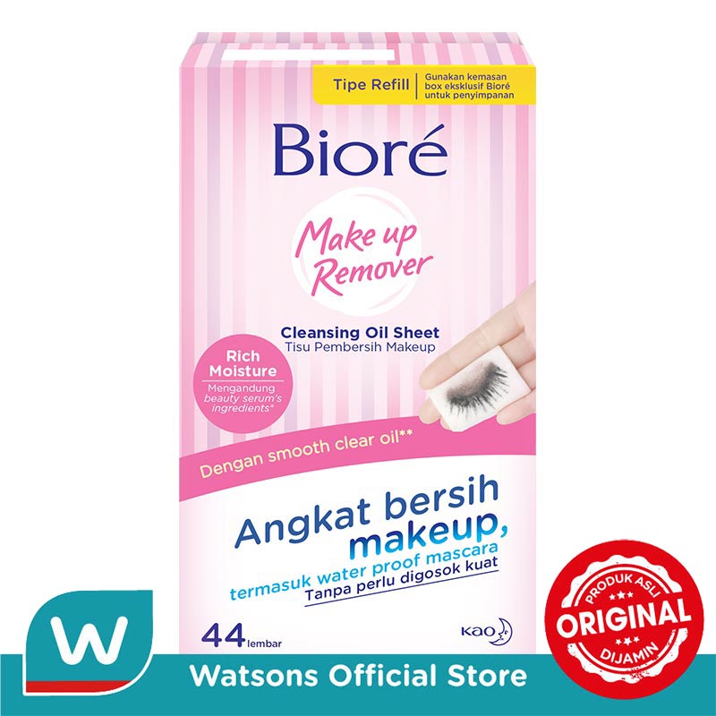 BIORE Makeup Remover Cleansing Oil Sheet Refill 44 Sheet Lazada Indonesia