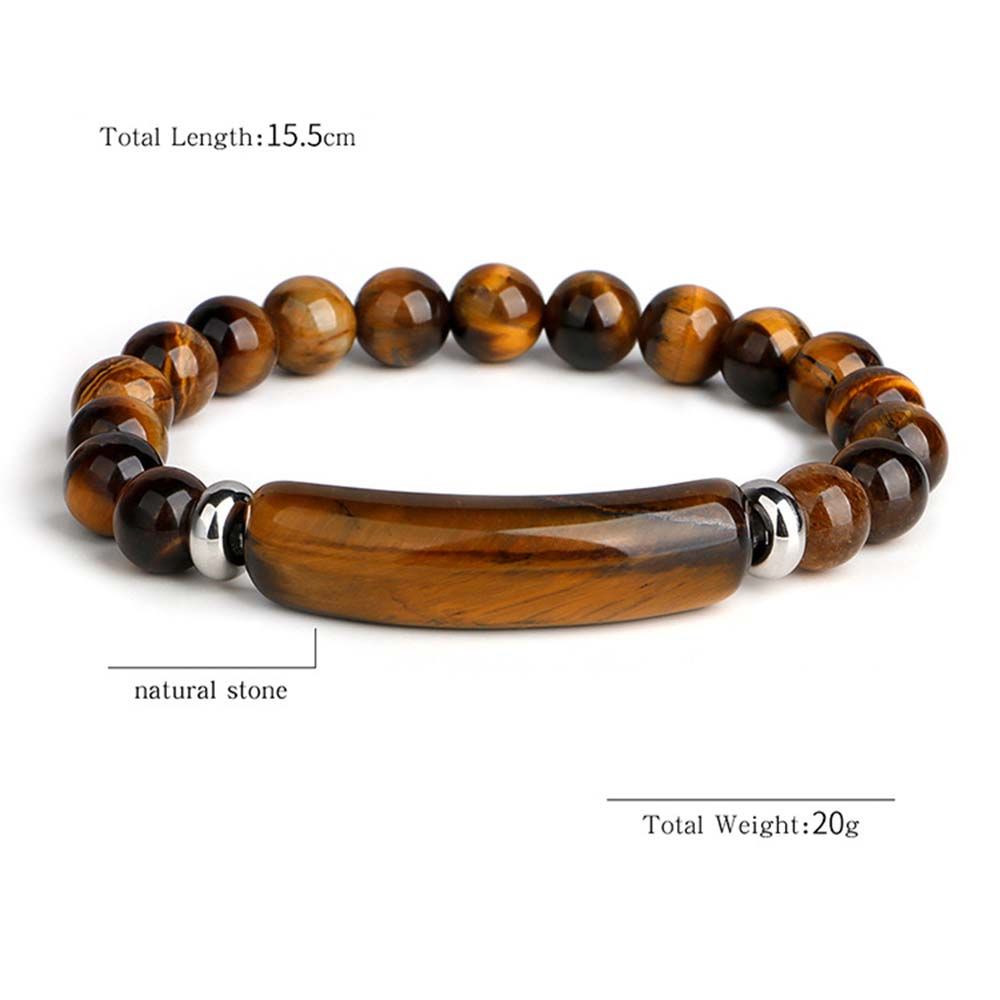 DASHU2 Quà Tặng Người đàn ông Tiger Eye Đá Handmade Đá tự nhiên Pha Lê Màu Hồng Thạch Anh Dây đeo cổ tay Đồ trang Sức thời trang Vòng Đeo Tay Hổ Mắt Phụ Nữ Vòng Đeo Tay Đính cườm Bangle