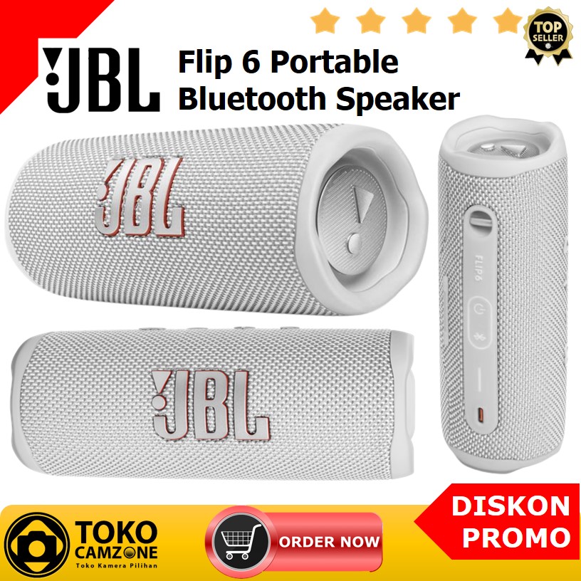 JBL Flip 6 Bluetooth Speaker JBL Flip6 Portable Waterproof - White ...