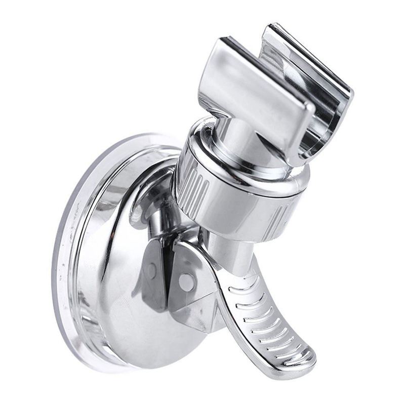 Adjustable Shower Head Holder Bathroom Chrome Wall Mount Strong Suction Handheld Shower Bracket