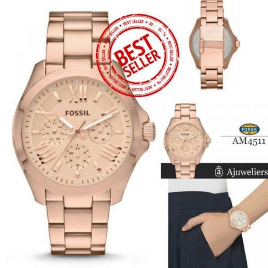 Jam Tangan Wanita Merk Fossil Original AM4511 - Jam Cewek Untuk Sehari-hari - Best Seller Waterproof Anti Air Kualitas Bagus Tahan Lama Harga Grosir