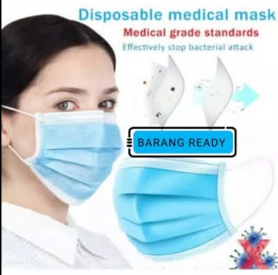 PROMO!!! Beauty - Masker Mulut Wajah 3ply 50pcs Disposable Earloop ...