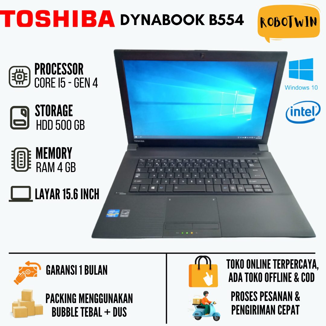 LAPTOP CORE I5 MURAH TOSHIBA B554 MEMORY 4GB HARDDISK 500 GB | Lazada ...