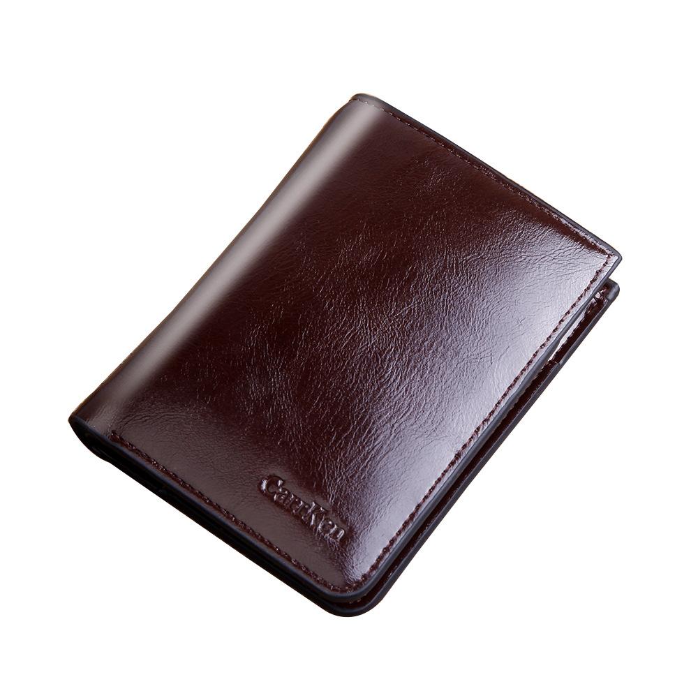 Dompet Pendek Pria Zipper Wallet Kulit Model Retro