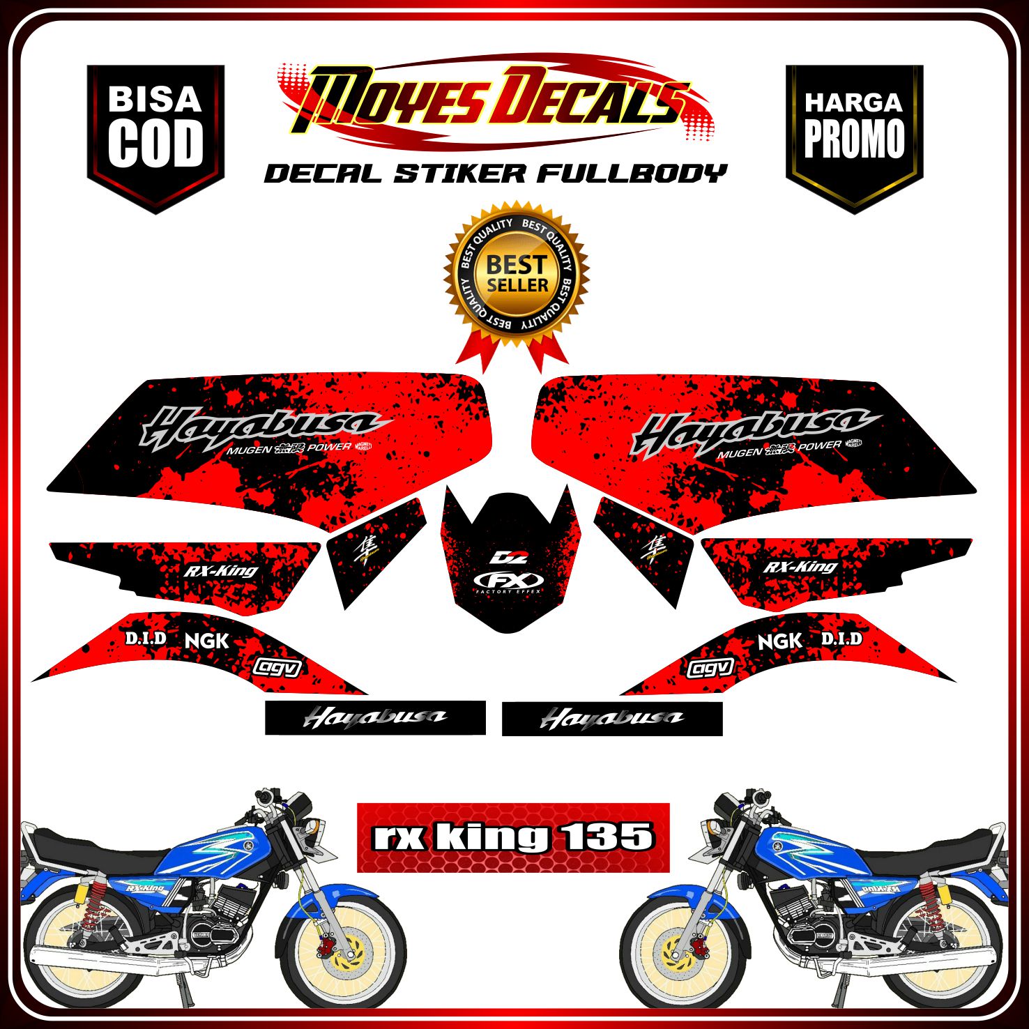 Bisa Cod Bayar Di Tempat Decal Stiker Full Body Rx King 135 Decal Stiker Yamaha Rx King