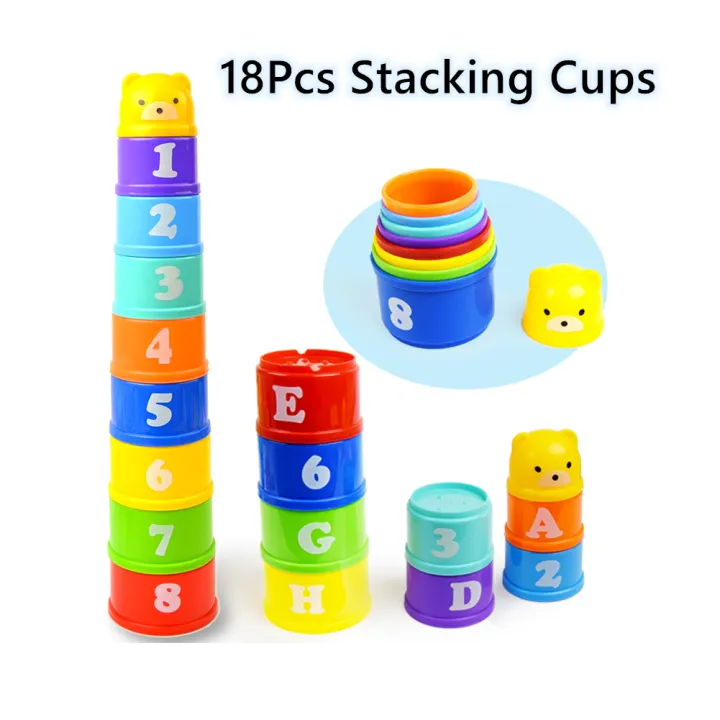 rainbow stacking cups