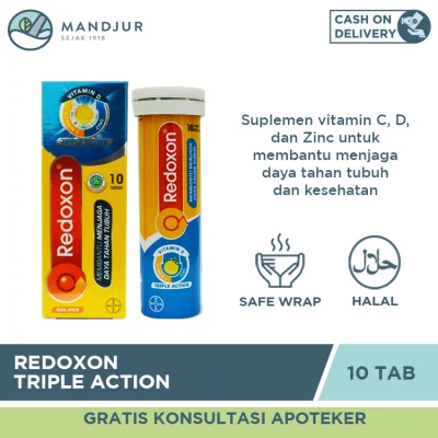 Redoxon Triple Action Effervescent 10 Tablet - Suplemen Imunitas Tubuh
