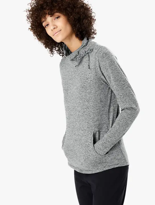 gray funnel neck sweatshirt