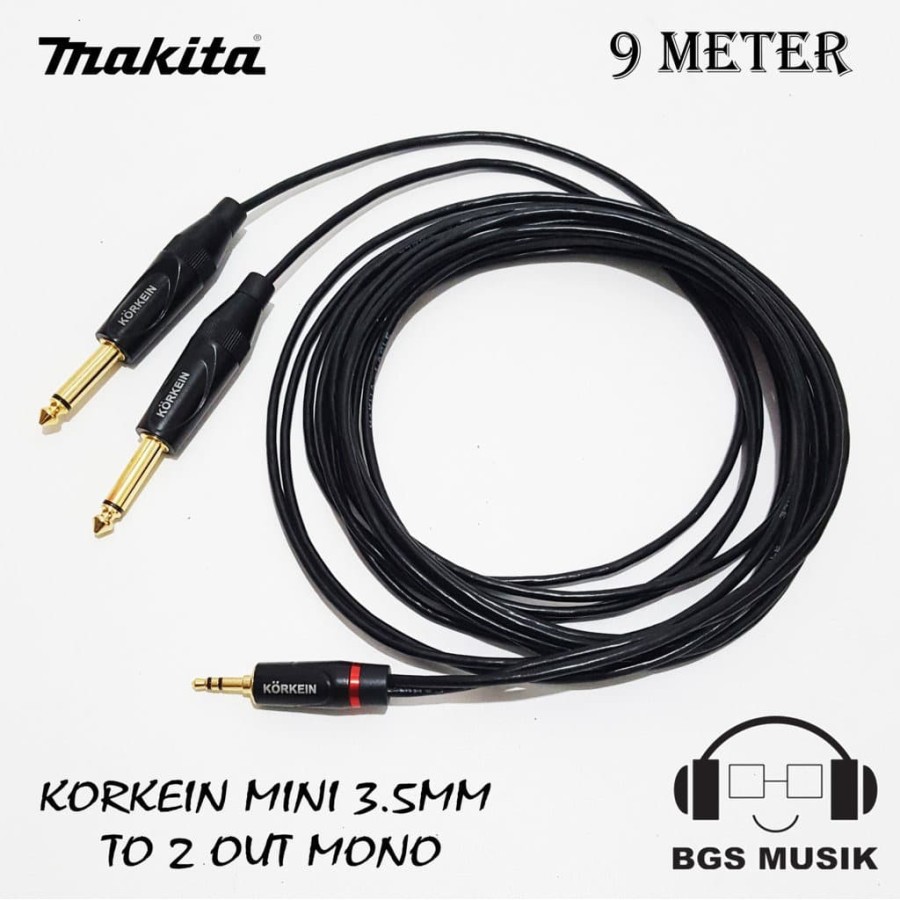 Kabel Jack Mini 3.5mm To 2 Jack Mono 1m 