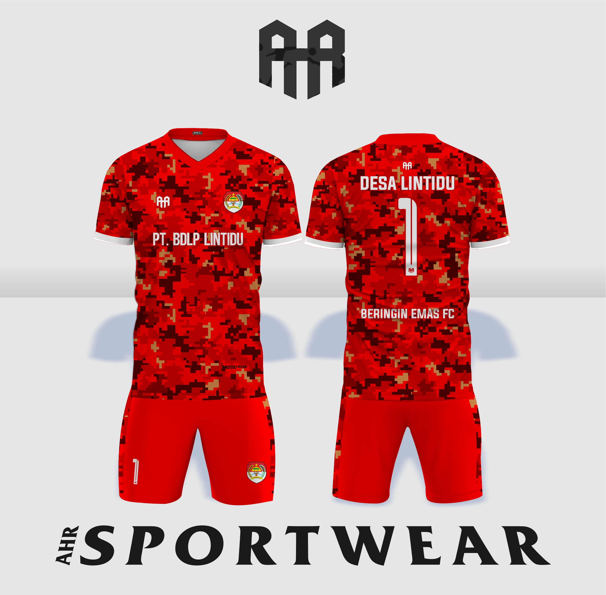 Warna Merah Motif Jersey Bola Jersey Futsal Full Printing Custom