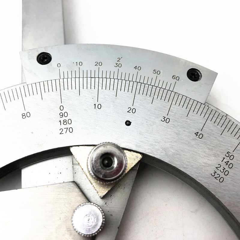 thumbnail image 2 of Eoocvt Universal Stainless Steel Vernier Bevel Protractor – 0-320° Angle Finder With Laser Engraving 2 of 5