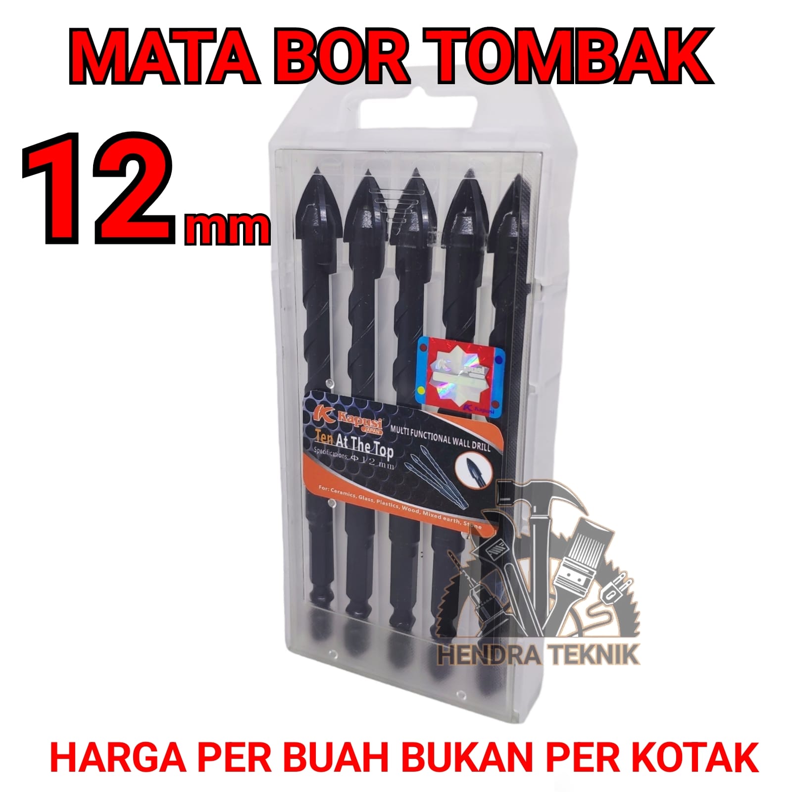 Mata Bor Tombak Kaca Keramik 6 8 10 12 Mm Pembolong Kaca Pelubang 