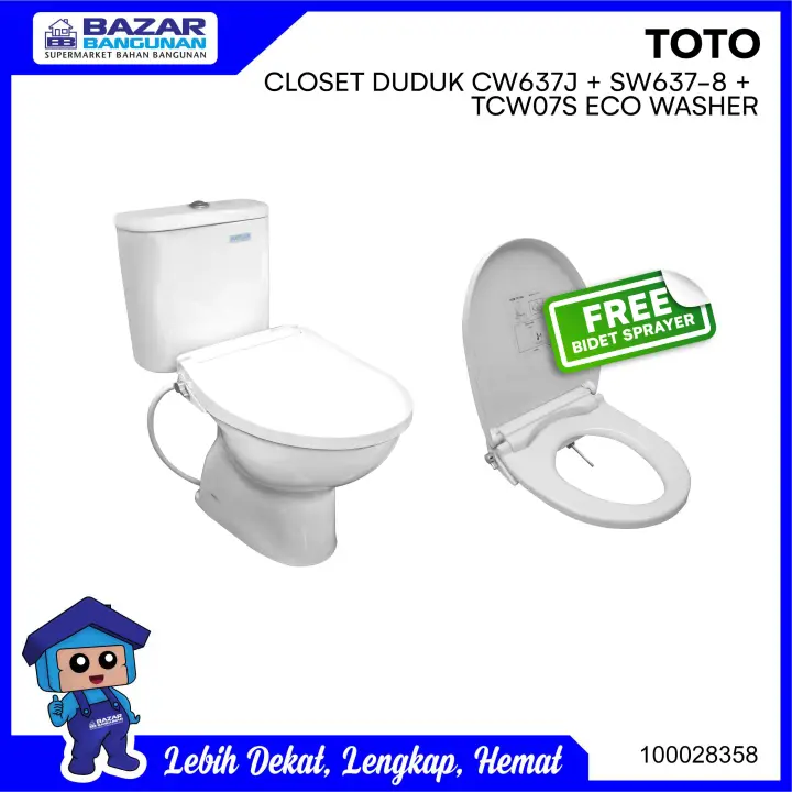Free Ongkir Closet Kloset Toilet Duduk Eco Washer Toto Cw 637 J Cw637j Dual Flush Lazada Indonesia