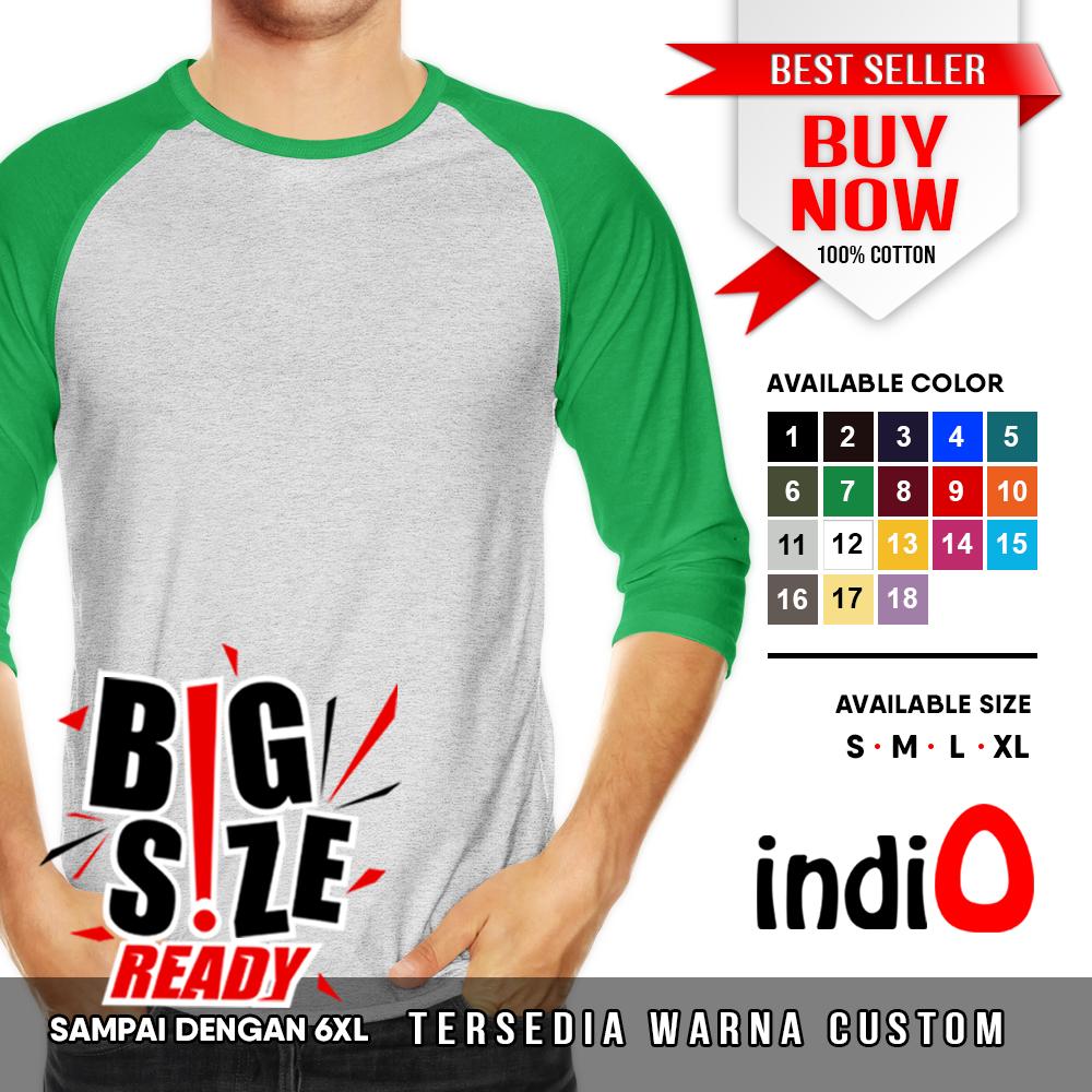 Kaos Raglan 3/4 Polos Big Size Jumbo 5XL XXXXXL