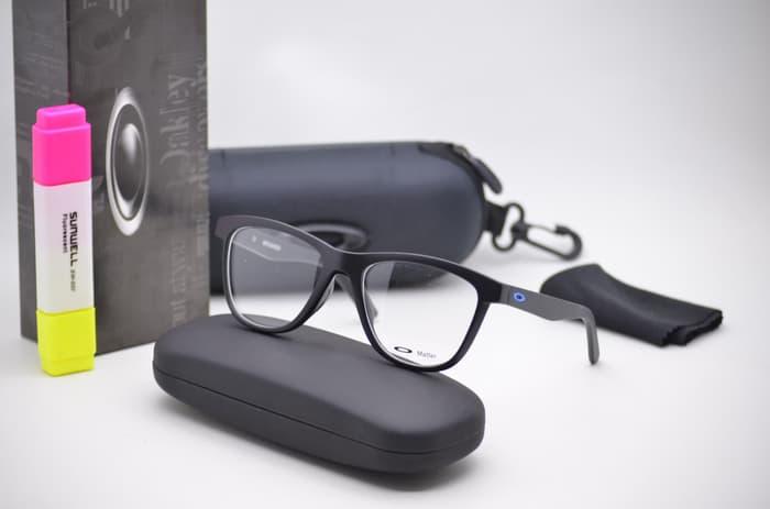 KACAMATA MINUS FRAME KACAMATA OAKLEY GROUNDED HITAM LOGO BIRU