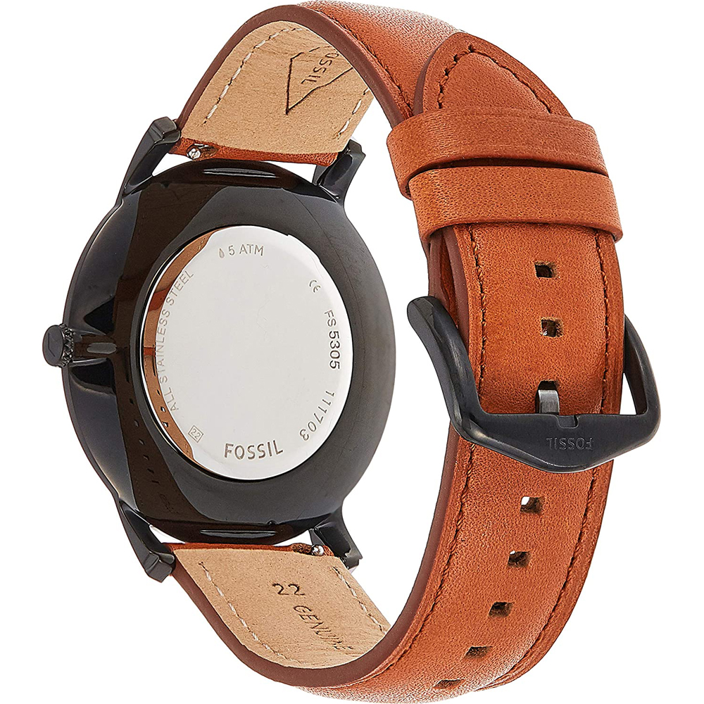Black Dial Light Brown Leather Strap 