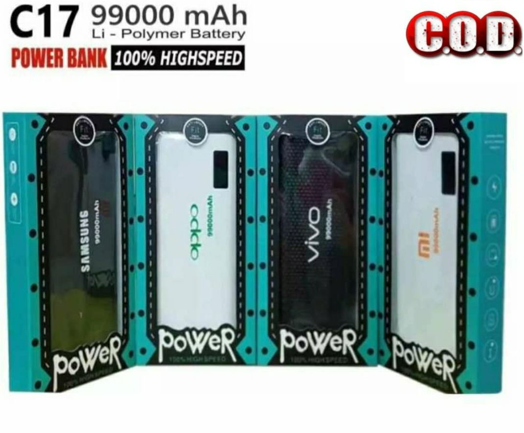 POWERBANK 99000mah Digital Leather Port USB SAMSUNG-REALME-OPPO