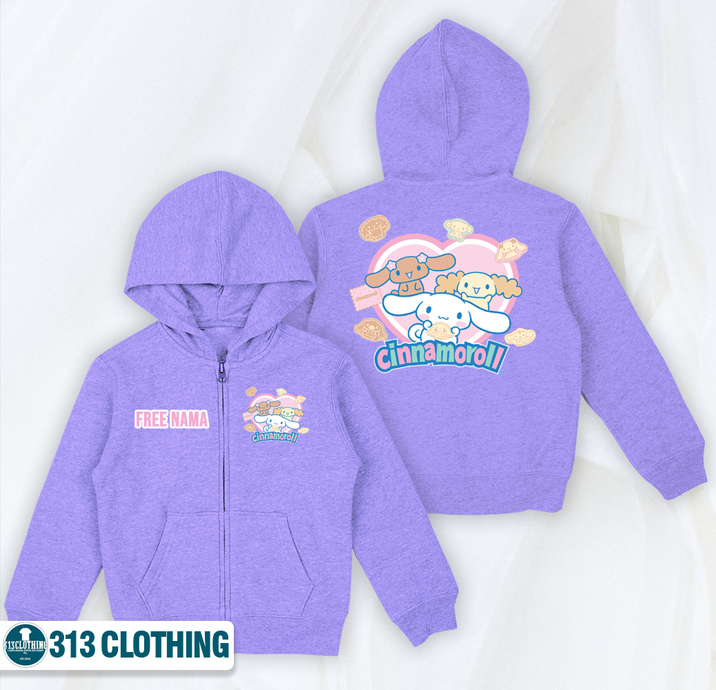 Jaket Hoodie Zipper Anak Cinnamoroll Gratis Nama Hoodie Anak